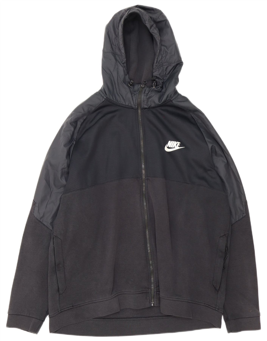 Felpa con cappuccio e zip da uomo Nike 2XL cotone nero
