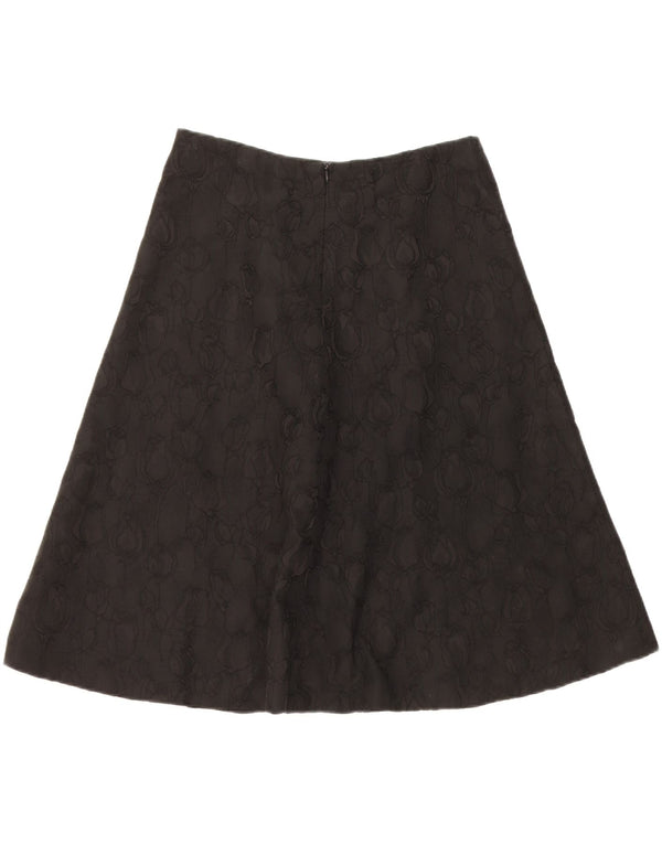 Gonna a trapezio da donna Intrend UK 12 media W30 nera floreale