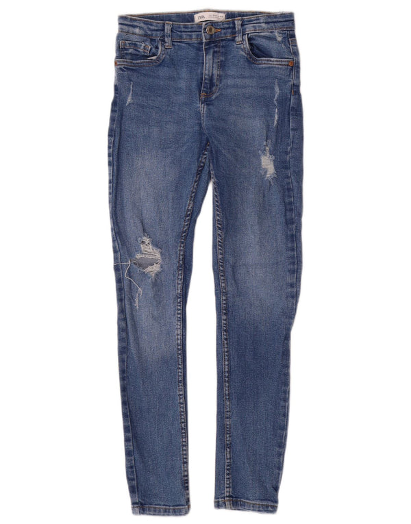 Jeans skinny effetto invecchiato Zara per ragazze 13-14 anni W24 L28 Blu