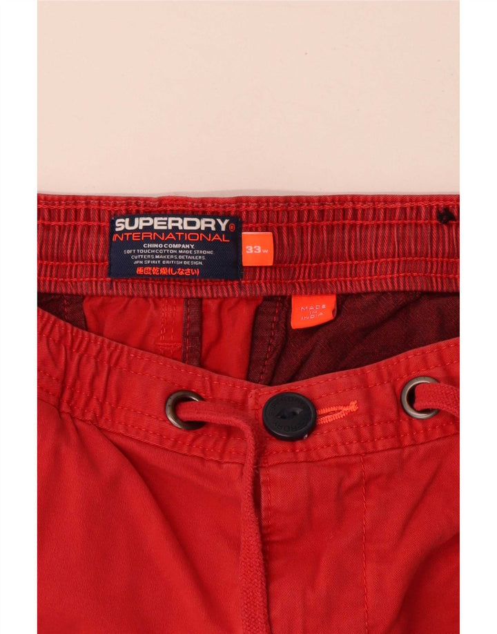 Pantaloncini chino da uomo Superdry W33 cotone rosso medio