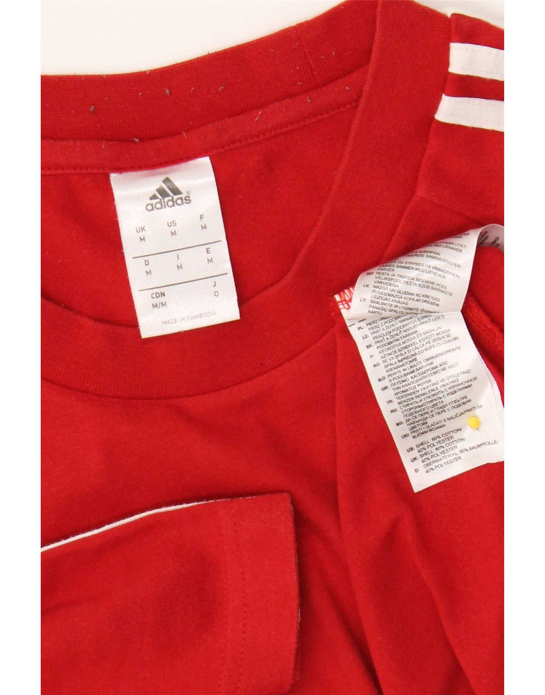 T-shirt grafica da uomo Adidas Top in cotone color block rosso medio