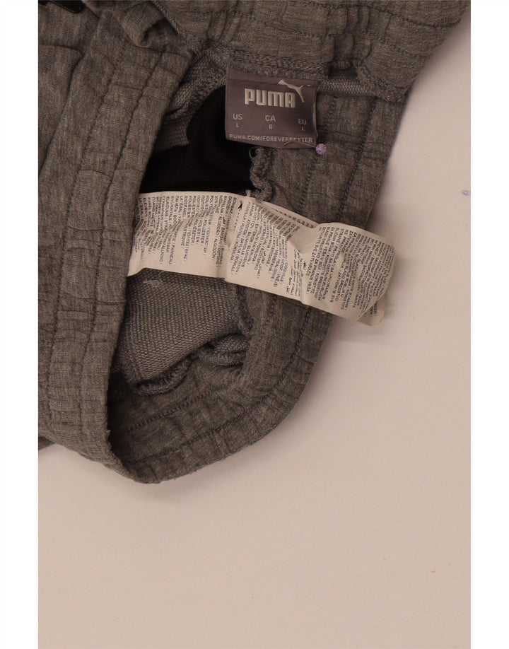 Pantaloncini sportivi da uomo Puma Large in cotone color block grigio