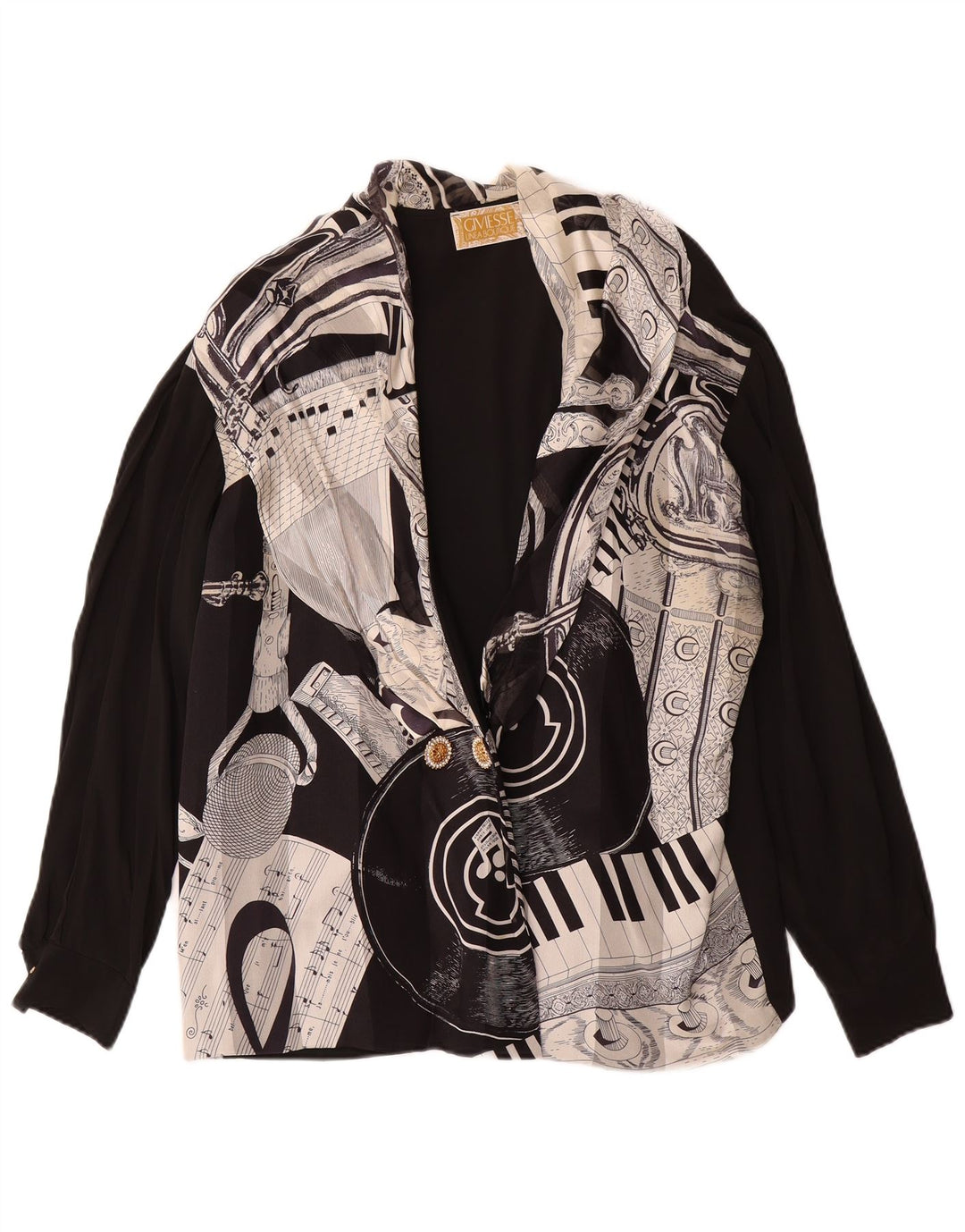 Top cardigan da donna con motivo astratto GIVIESSE UK 18 XL Nero