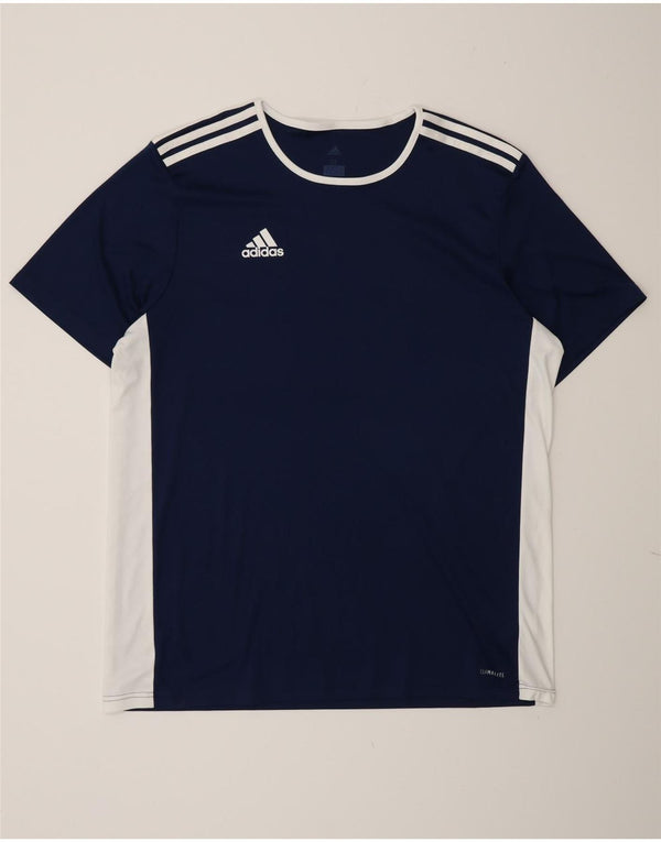 T-shirt Adidas Climalite da uomo Top XL Poliestere color block blu navy