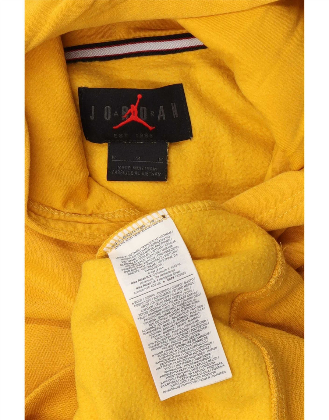 Felpa con cappuccio da uomo Jordan in cotone giallo medio