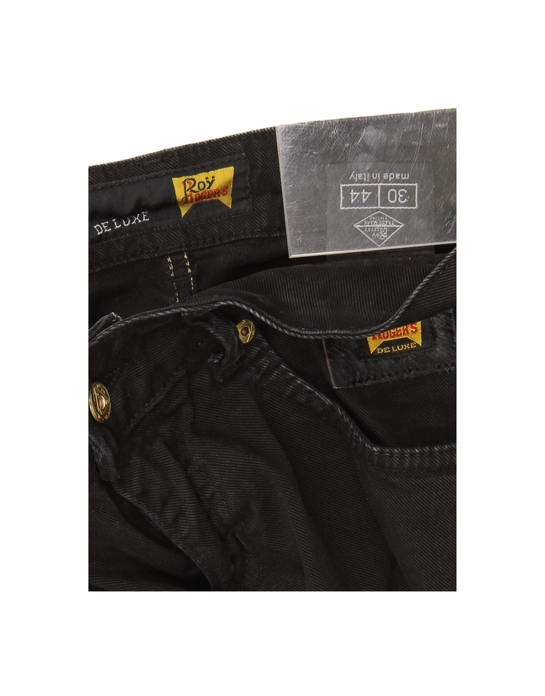 ROY ROGERS Mens De Luxe Straight Jeans W30 L32 Black Cotton