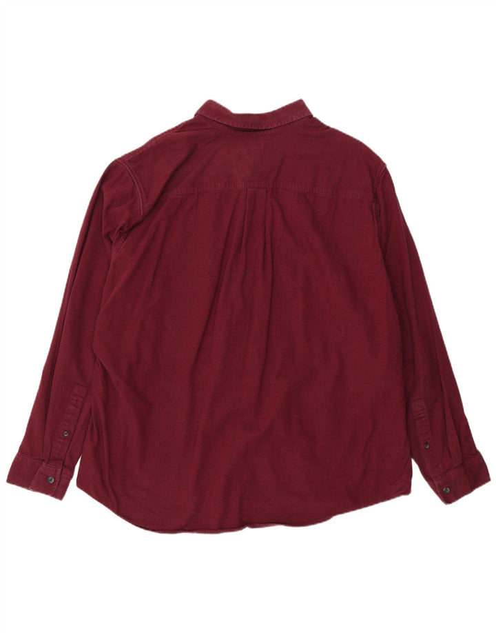 EDDIE BAUER Camicia da uomo in flanella vestibilità classica 2XL cotone bordeaux