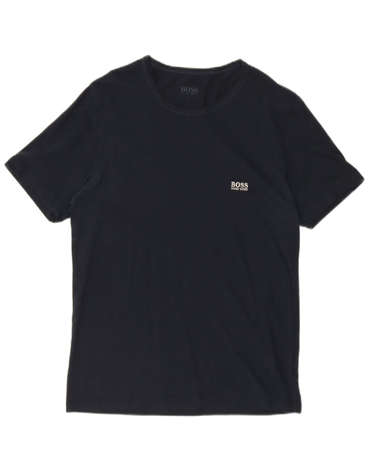 T-shirt da uomo Hugo Boss Top Large in cotone blu navy