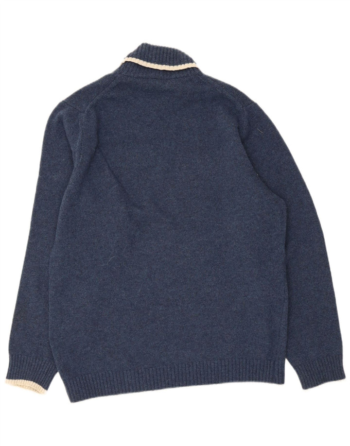 Sergio Tacchini Maglione da uomo con collo alto e maglione grande in lana blu navy
