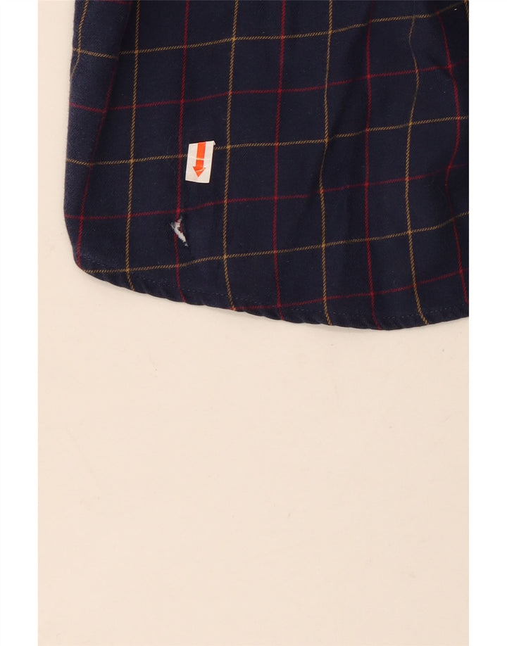 Barbour Uomo Camicia in flanella su misura in cotone a quadri blu navy medio