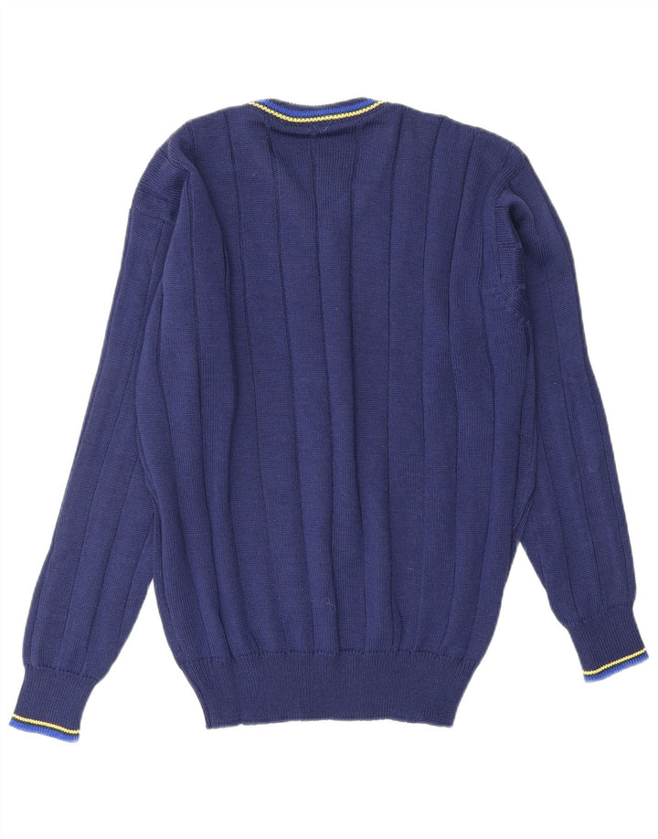 Maglione da uomo con scollo a V VINTAGE blu medio medio