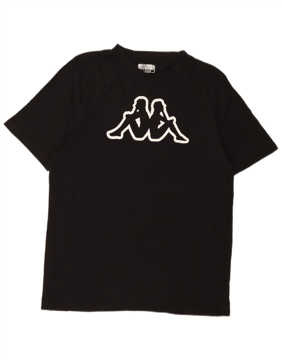 T-shirt grafica da uomo KAPPA Top grande in cotone nero