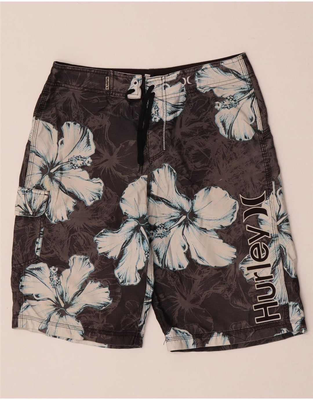 Pantaloncini da bagno grafici da uomo Hurley Poliestere floreale grigio medio