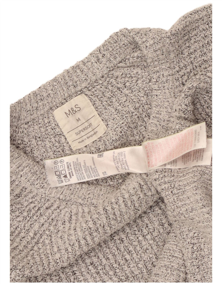Maglione maglione con scollo a barca da uomo Marks & Spencer Poliammide screziato grigio medio