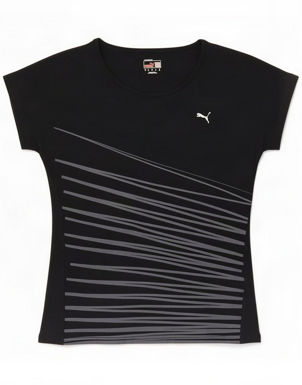 T-shirt grafica da donna Puma Top UK 12 Medium Black Cotton