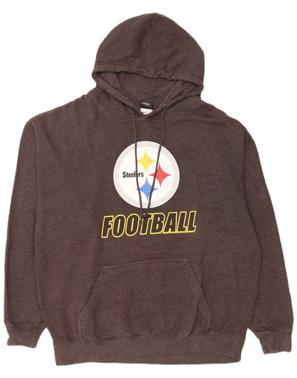 NFL Mens Pittsburgh Steelers Graphic Hoodie Jumper 2XL Black Cotton