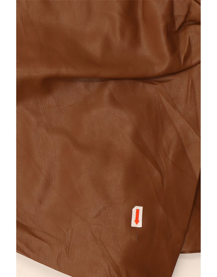 Pantaloncini ZARA da donna in ecopelle XS W25 poliestere marrone