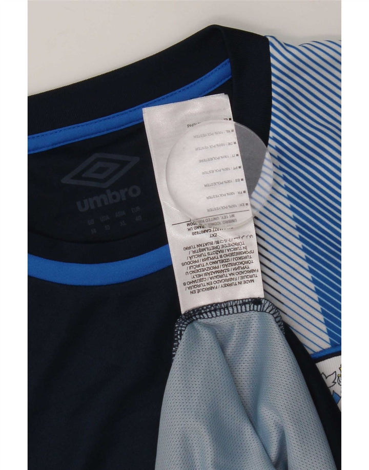 Umbro T-shirt grafica da donna Top UK 14 Large in poliestere a righe blu navy