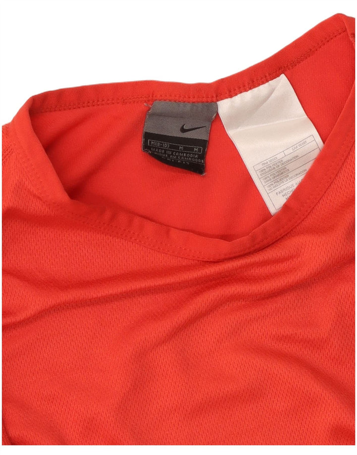 Top corto da donna NIKE manica lunga US 8/10 poliestere rosso medio