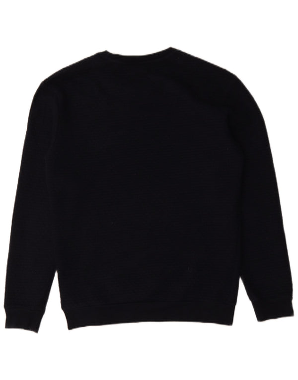 Maglione maglione con scollo a barca da donna Zara UK 14 cotone blu navy medio
