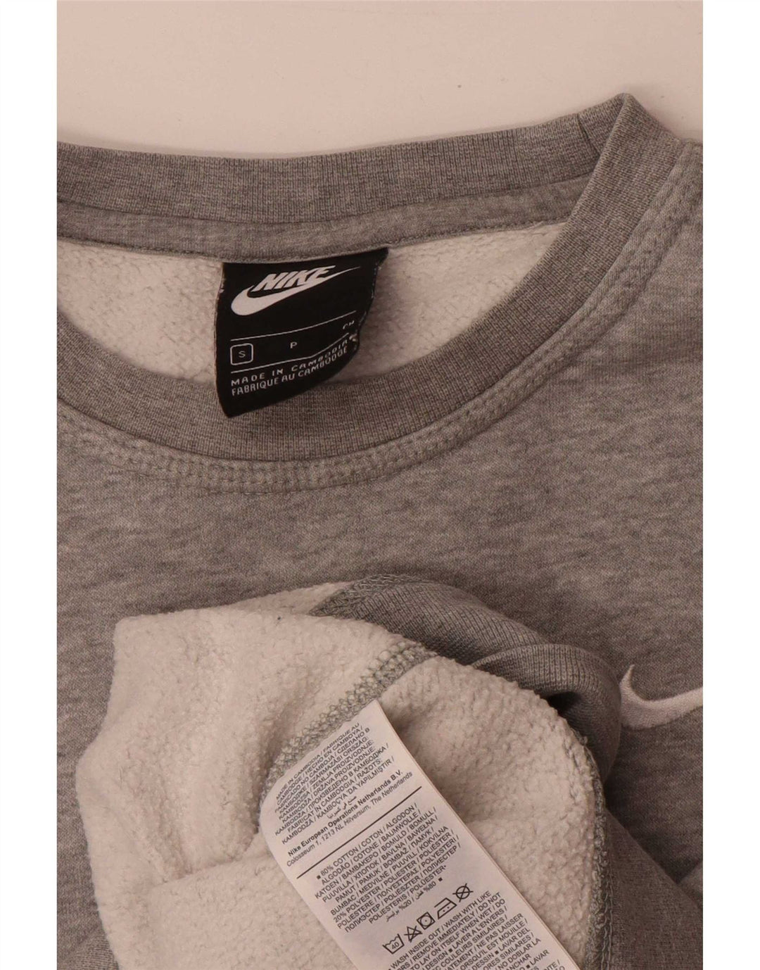 Felpa da uomo Nike Maglione piccolo grigio cotone screziato