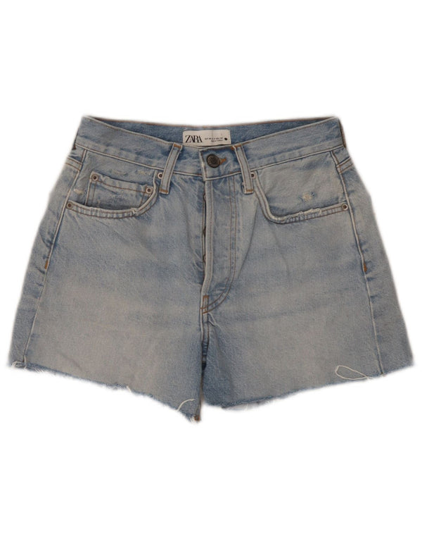Pantaloncini di jeans da donna Zara EU 34 2XS W24 cotone blu