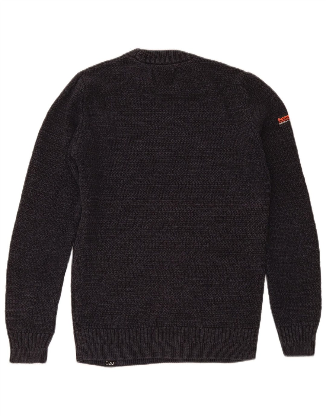 Maglione maglione girocollo da uomo Superdry piccolo in cotone blu navy