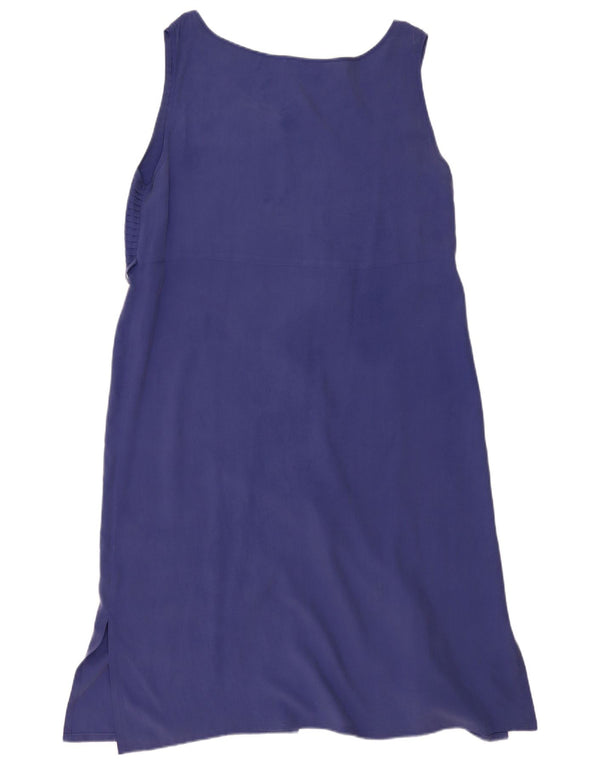 Cinelli Abito da donna a trapezio senza maniche UK 16 Large blu navy in seta