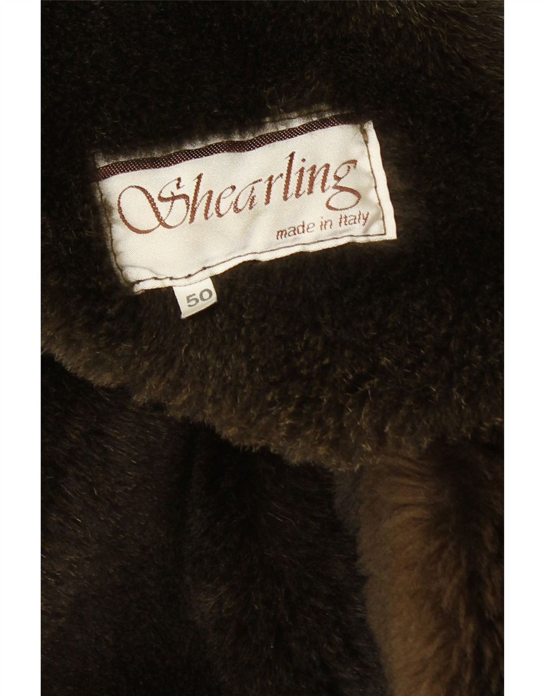 Soprabito in shearling con cappuccio da uomo VINTAGE IT 50 Shearling grande color kaki