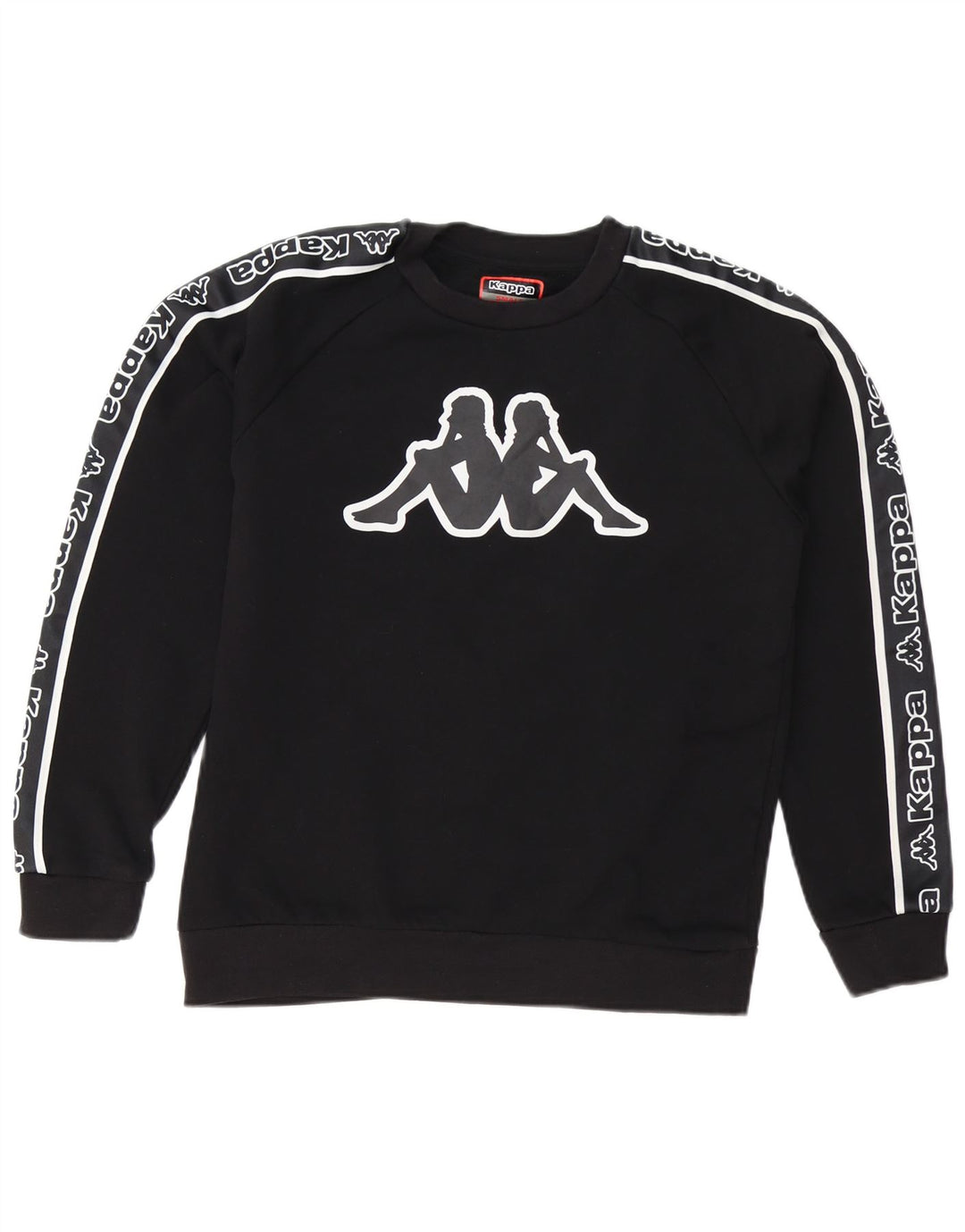 Felpa grafica da uomo Kappa Maglione piccolo cotone nero
