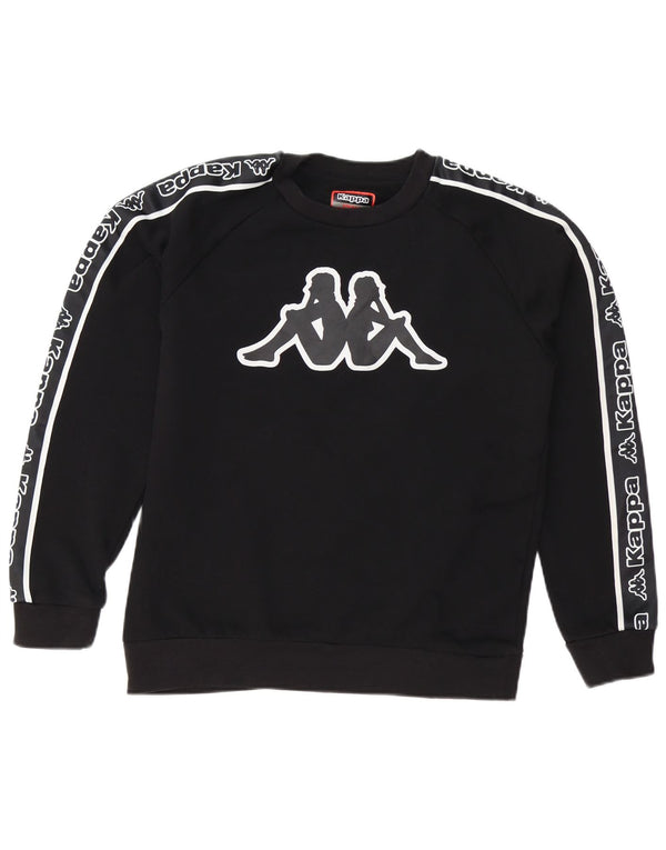 Felpa grafica da uomo Kappa Maglione piccolo cotone nero