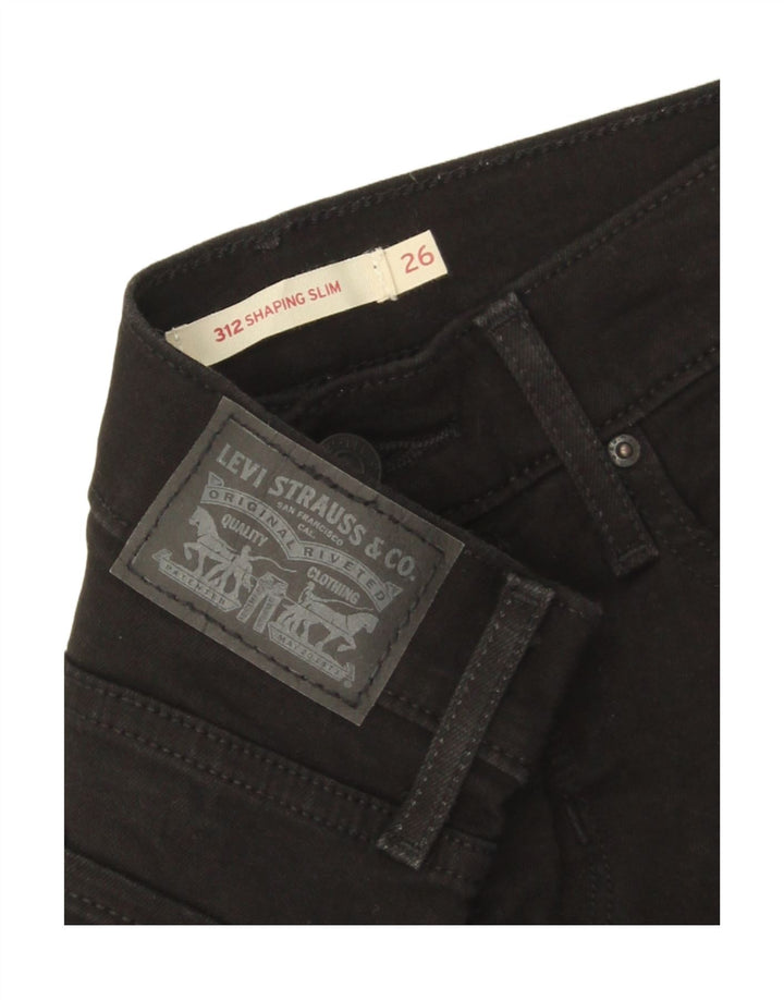 Levi's Donna 312 Shaping Slim Jeans W26 L30 Cotone Nero