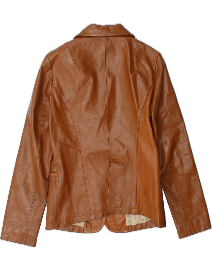 VINTAGE Womens Leather Jacket US 2 XS Brown Leather Vintage Vintage and Second-Hand Vintage from Messina Hembry 