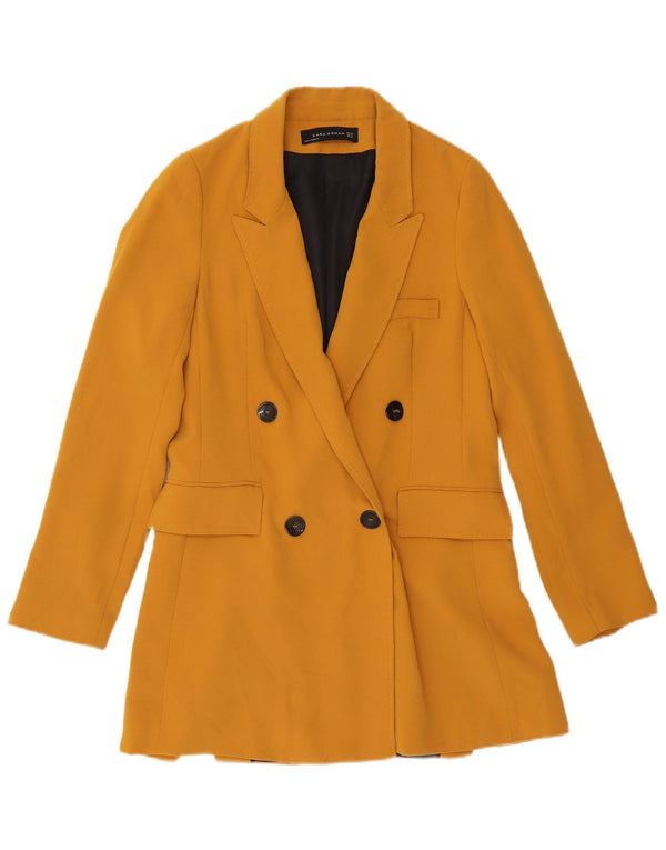 Cappotto doppiopetto oversize da donna Zara UK 6 XS poliestere giallo