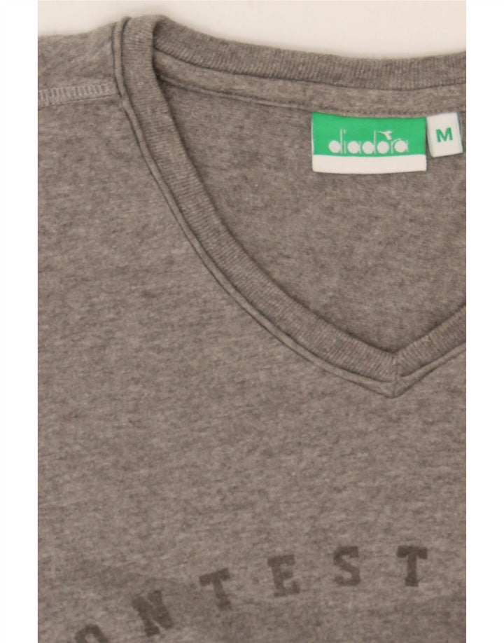 DIADORA Mens Graphic Top Long Sleeve Medium Grey Cotton Vintage Diadora and Second-Hand Diadora from Messina Hembry 