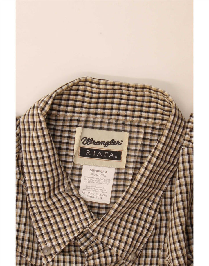 Camicia a maniche corte Riata da uomo Wrangler XL in cotone a quadretti grigio