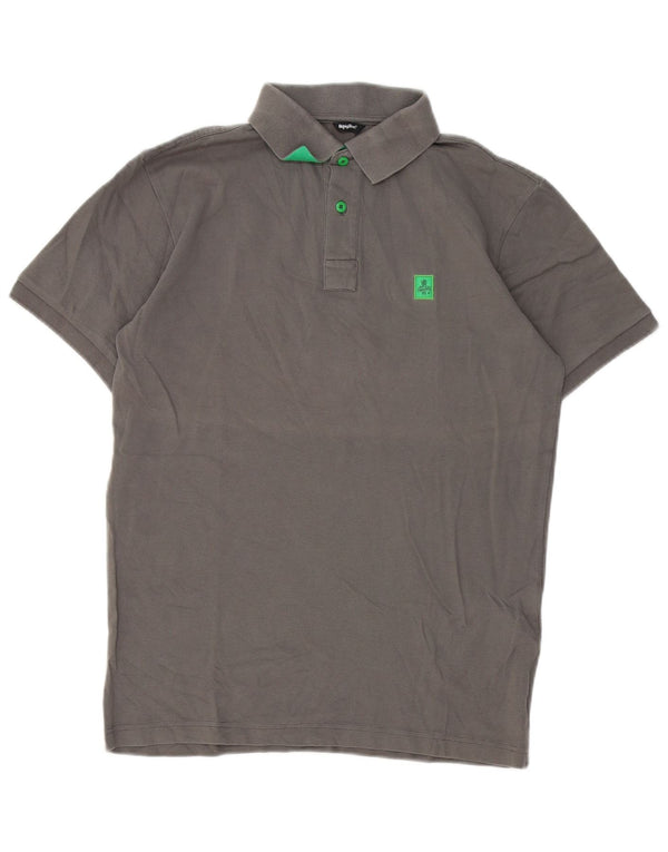 Polo da uomo Refrigue in cotone grigio medio
