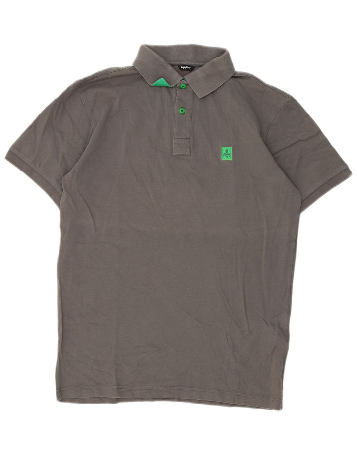 Polo da uomo Refrigue in cotone grigio medio