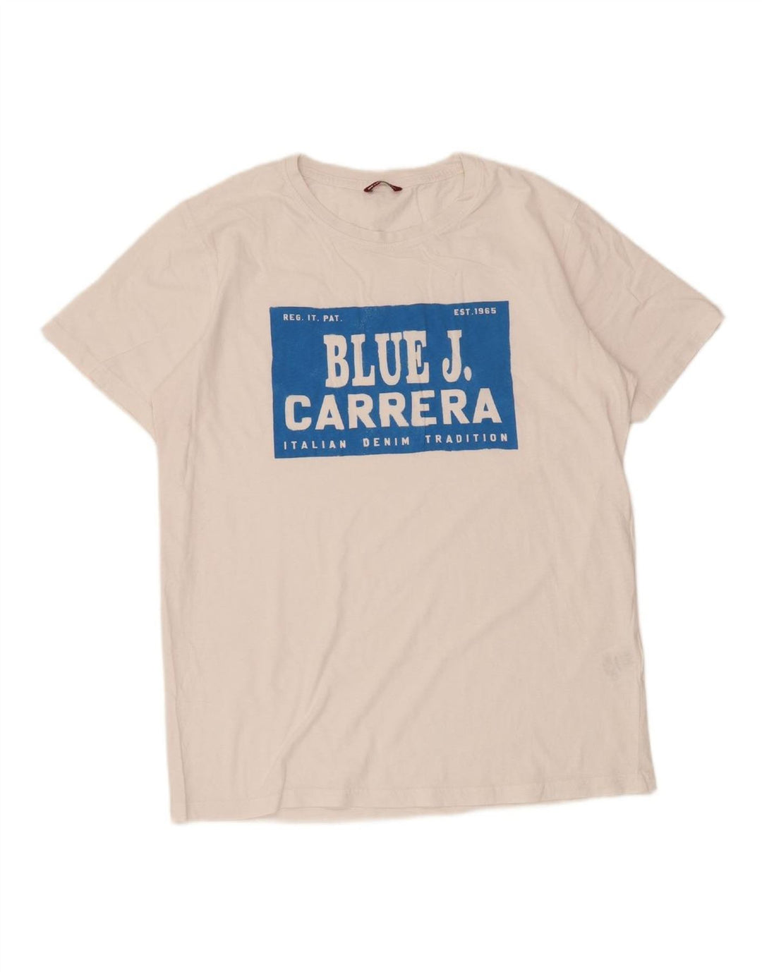 CARRERA Mens Regular Graphic T-Shirt Top XL White Cotton
