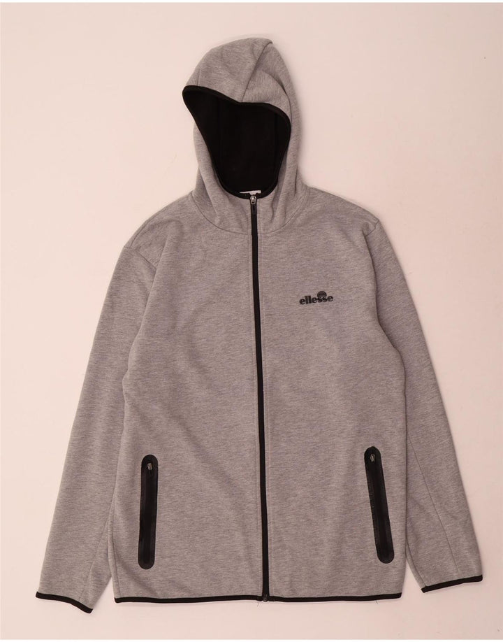 Maglione con cappuccio e zip da uomo Ellesse grigio medio