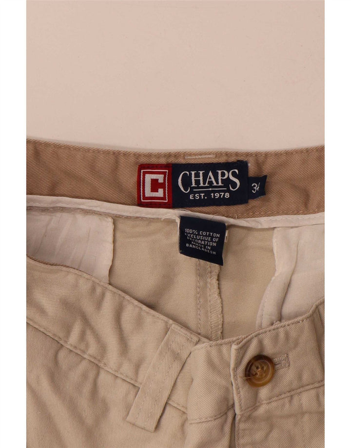 Pantaloncini chino da uomo Chaps W34 grandi in cotone beige