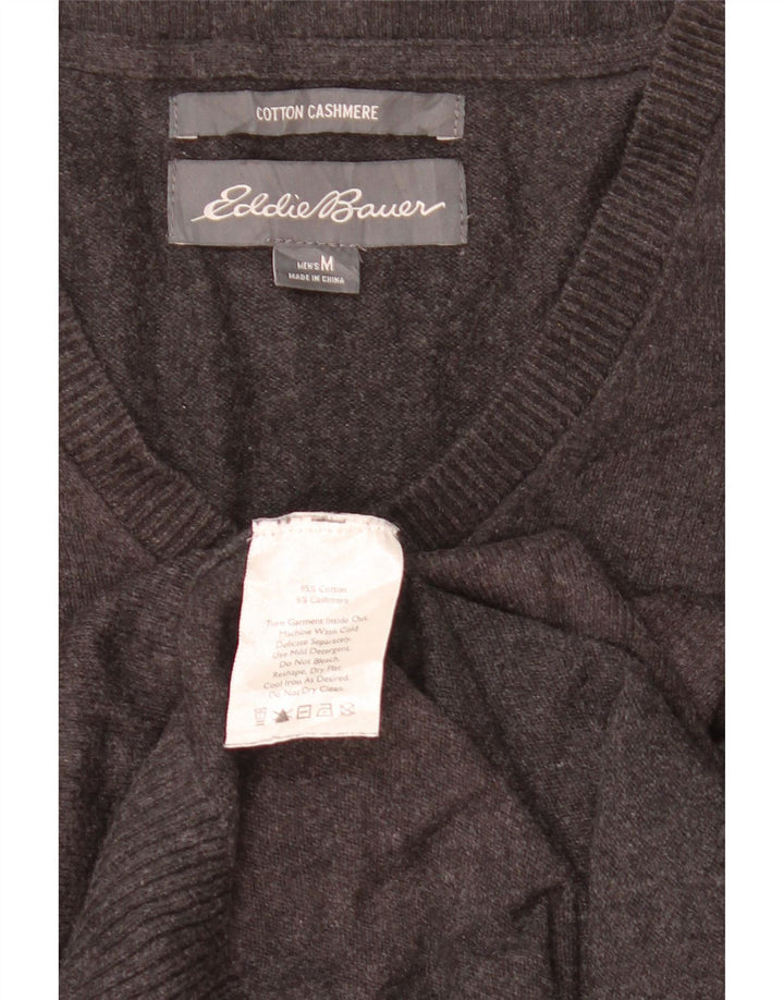 Maglione da uomo con scollo a V Eddie Bauer in cotone screziato grigio medio