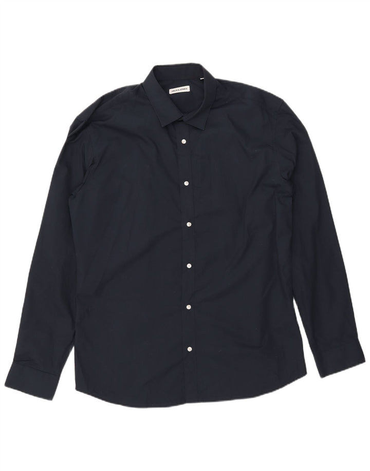 JACK & JONES Camicia da uomo XL Blu navy in poliestere