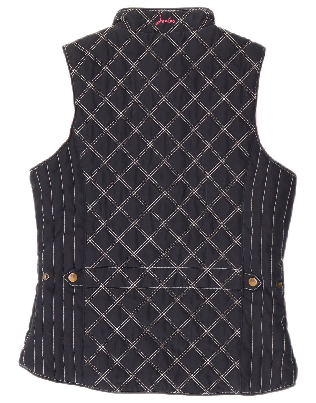 Gilet imbottito da donna Joules UK 10 piccolo blu navy argyle/diamante poliestere
