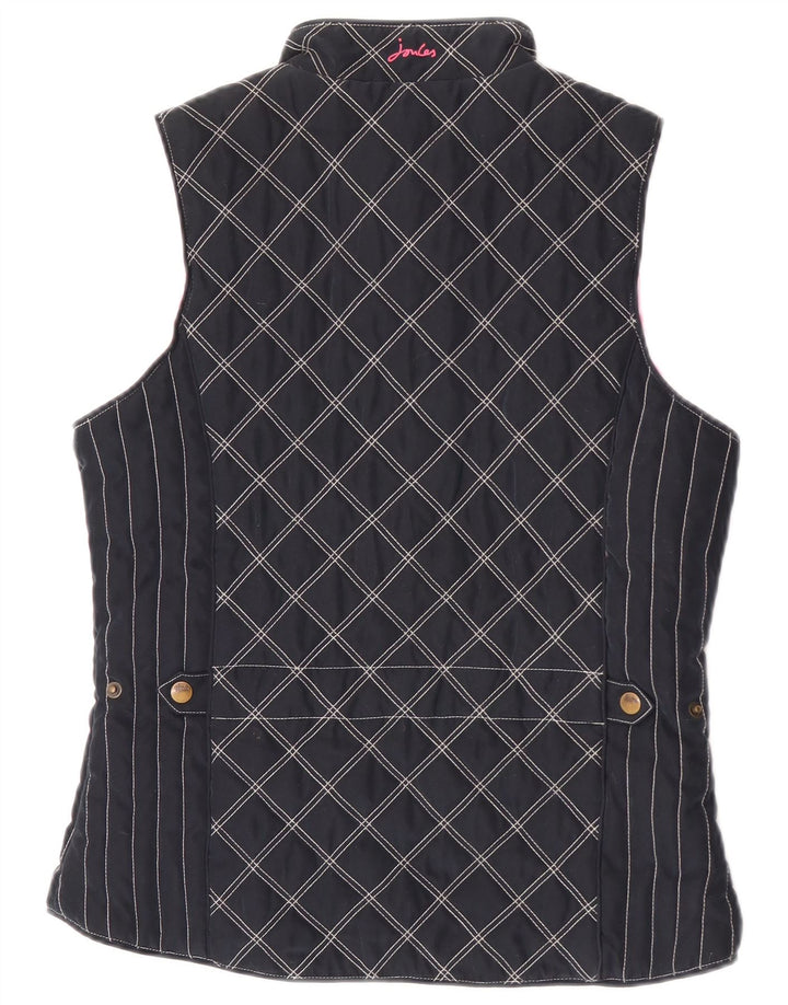 Gilet imbottito da donna Joules UK 10 piccolo blu navy argyle/diamante poliestere