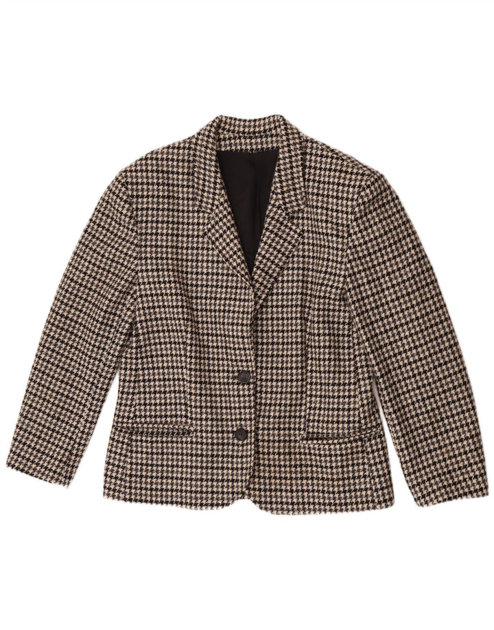 Giacca blazer vintage da donna a 2 bottoni IT 44 pied de poule grigio medio