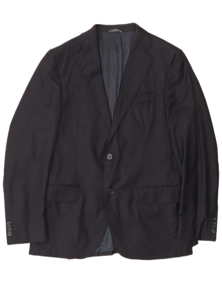 Giacca blazer da uomo a 2 bottoni Gutteridge IT 48 media lana blu navy