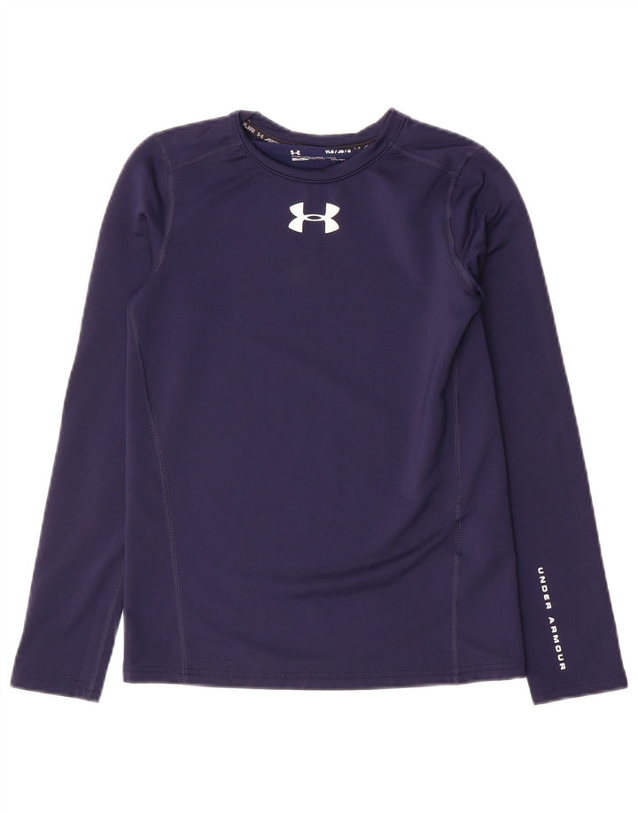 Maglietta grafica da ragazzo Under Armour manica lunga 11-12 anni grande blu navy