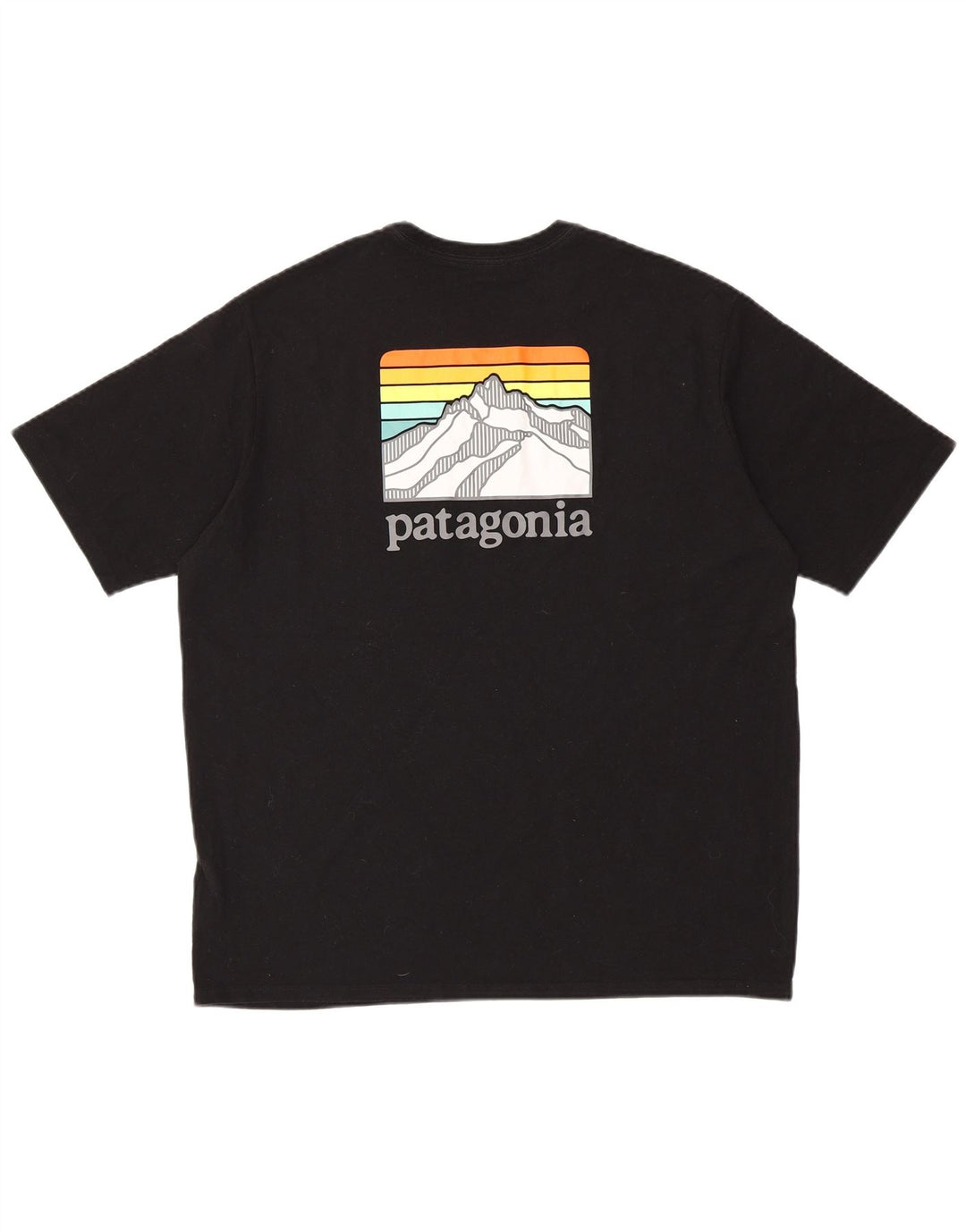 PATAGONIA T-shirt grafica da uomo con vestibilità regolare, top grande in cotone nero