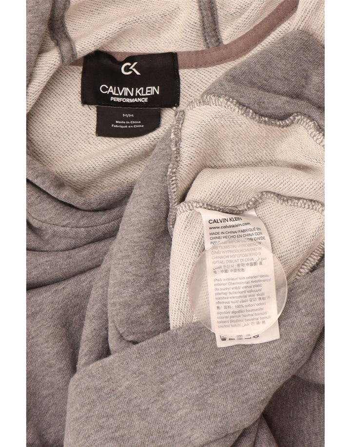 CALVIN KLEIN Felpa con cappuccio e zip Performance da donna UK 12 Grigio medio